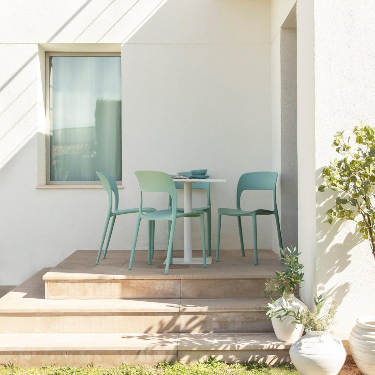 STUHL FÜR DRAUSSEN Klint Grün 46 cm x 83 cm - Grün, Kunststoff (46/83/58cm)