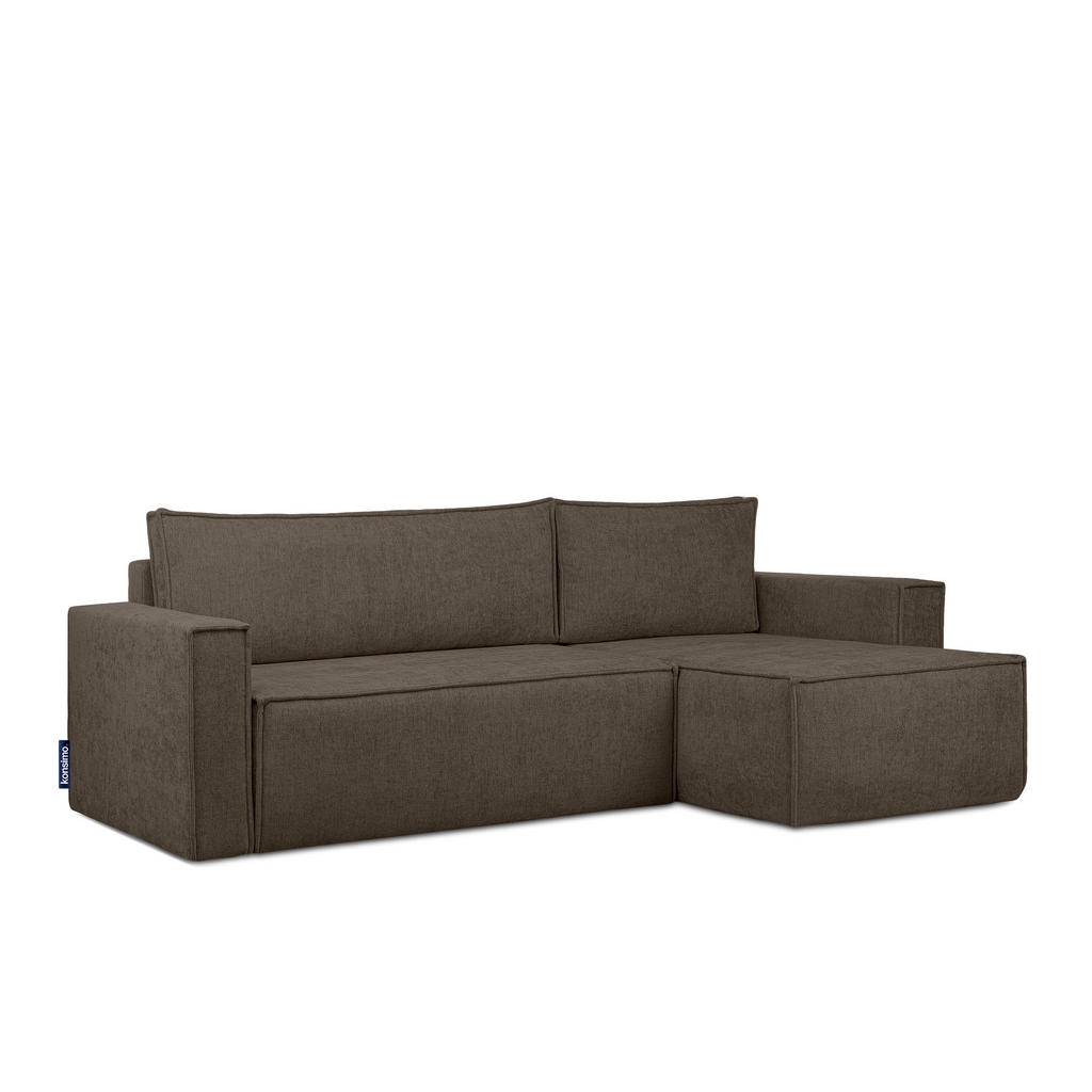 Thumbnail - Konsimo® Universal-Ecksofa, Braun, Textil, L-Form,L-Form, 246x148 cm, FSC 100%, Hergestellt in Europa, Wohnzimmer, Sofas...