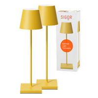 LED Akku-Tischlampe, Nuindie 3.0 2er-Set, sonnengelb - Gelb, Metall (38/10/38cm) - Sigor