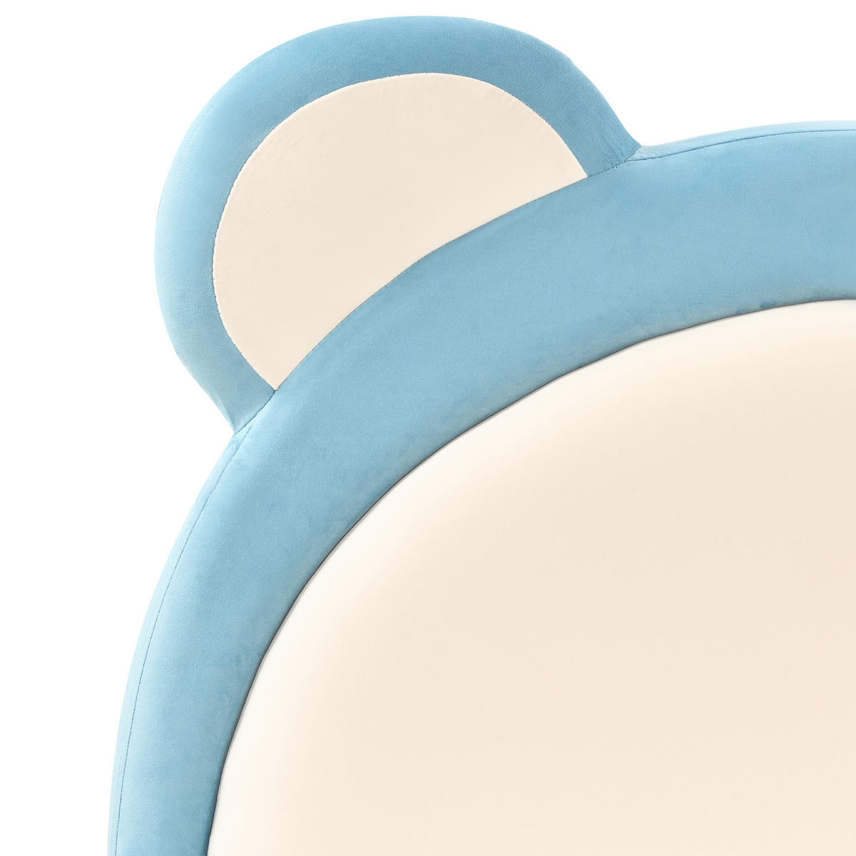 KINDERBETT 90/200 cm Hellbraun Mailles - Blau/Hellbraun, Textil (90/200cm) - Beliani