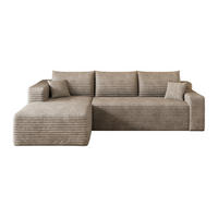 KUTNA sofa 241 cm camel od tkanine bez montaže s ležaljkom - svijetlo siva, tekstil (151/241cm) - OKWISH
