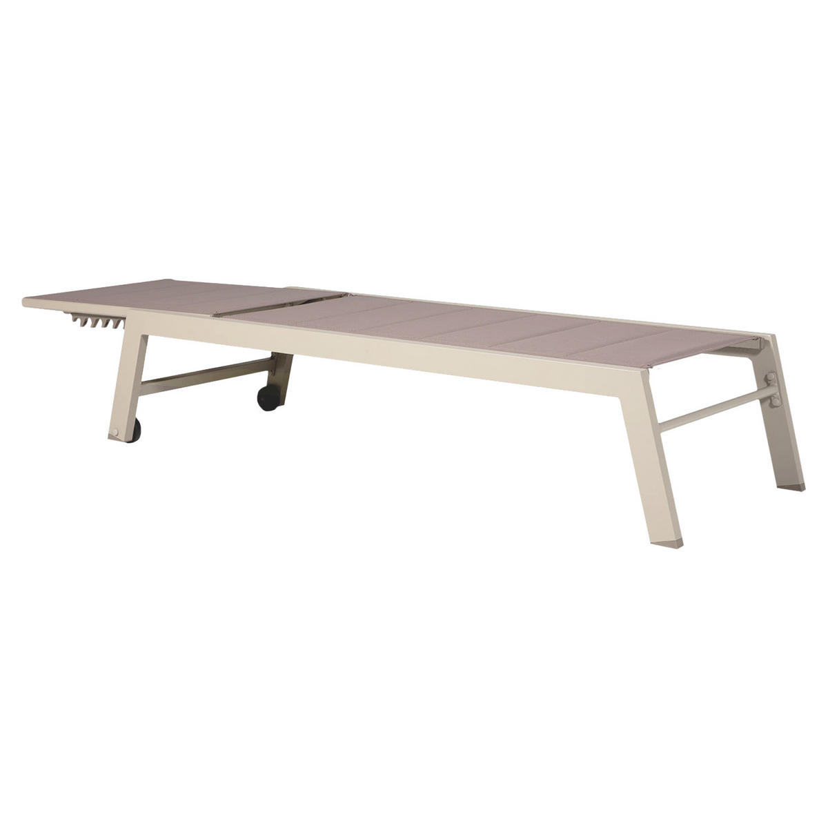 SONNENLIEGE Barbados Taupe - Braun, Metall (61/95/198cm) - Happy Garden