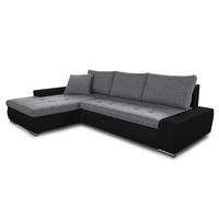 ECKSOFA Faris, Seite: Links - Schwarz/Grau, Holz/Textil (266/184cm) - Sofnet