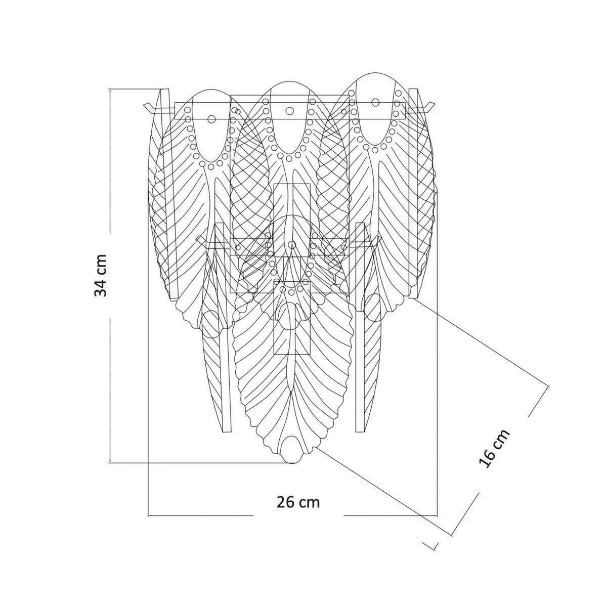 WANDLEUCHTE Julia, Transparent und goldfarben, 34cm - Transparent, Glas (26/34/16cm) - KOSILUM