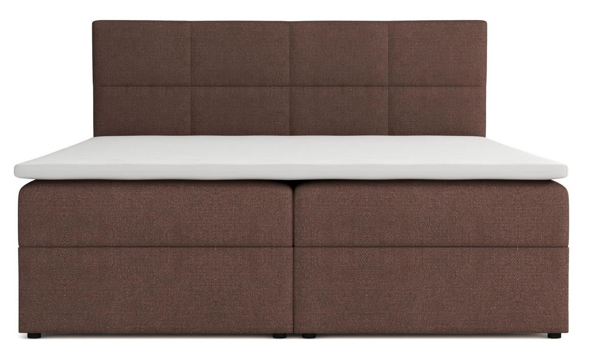BOXBETT Betty mit Bettkästen und Matratze H2/H3 160 x 200 cm - Braun, Holzwerkstoff (160/200cm) - VENASI MÖBEL