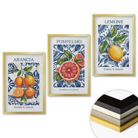 WANDBILDER 3er Set - 40x60 cm Goldrahmen - Italienische Zitrus-Modeplakate - Goldfarben, Kunststoff (40/60cm) - ArtPrintCave