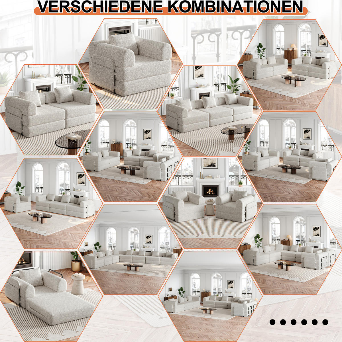 SCHLAFSOFA 2-in-1, Chenille mit Armlehnen-Staufach & Stahlrahmen, 94/181,6/49,5 cm, Beige - Beige, Textil (94/49.5/181.6cm) - Redom