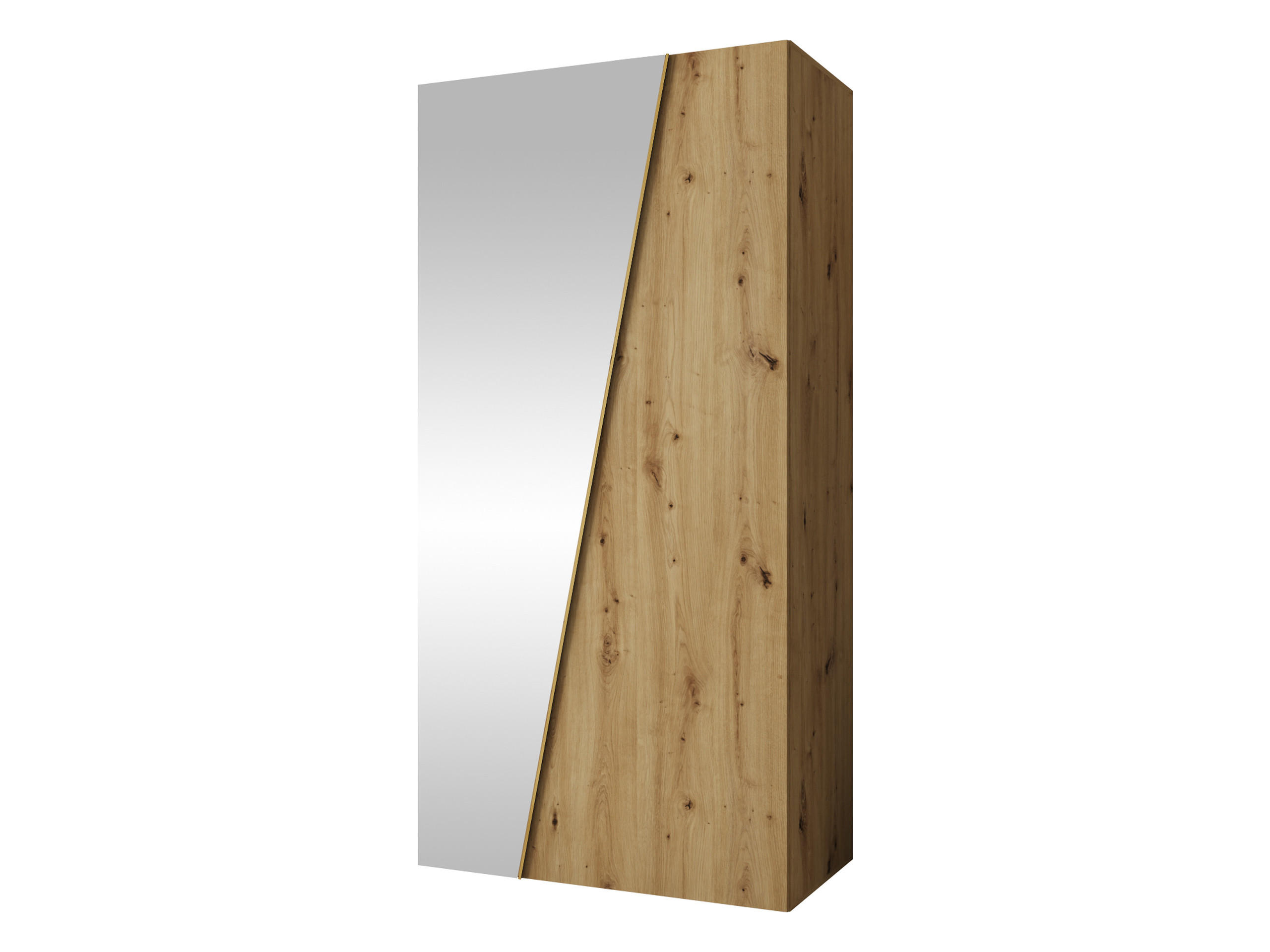 Mirjan24 Drehtürenschrank Eiche Artisan, Gold 100x202x50 cm
