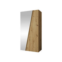 DREHTÜRENSCHRANK Zen 1L 100 cm - Goldfarben/Schwarz, Holzwerkstoff/Kunststoff (100/202/50cm) - MIRJAN24