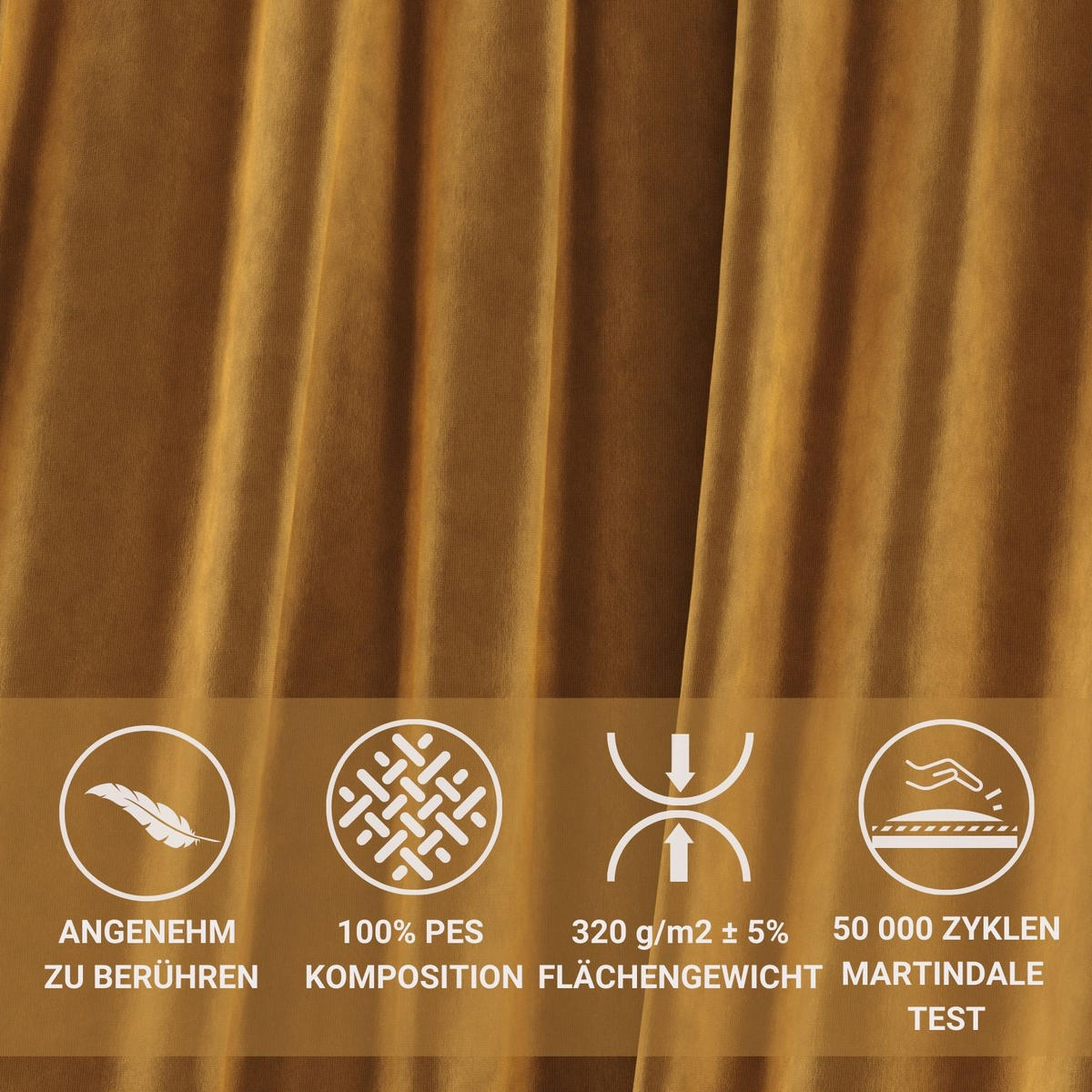 3-SITZER SOFA Peebles Honigfarbe Samtstoff - Schwarz/Honig, Holz/Holzwerkstoff (244/90/101cm) - Maison de Reve