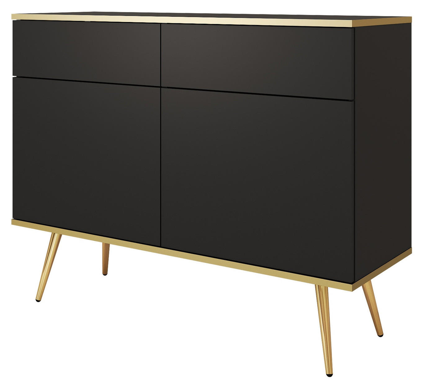 Emporius Kommode Schwarz, Gold 107x85x39 cm
