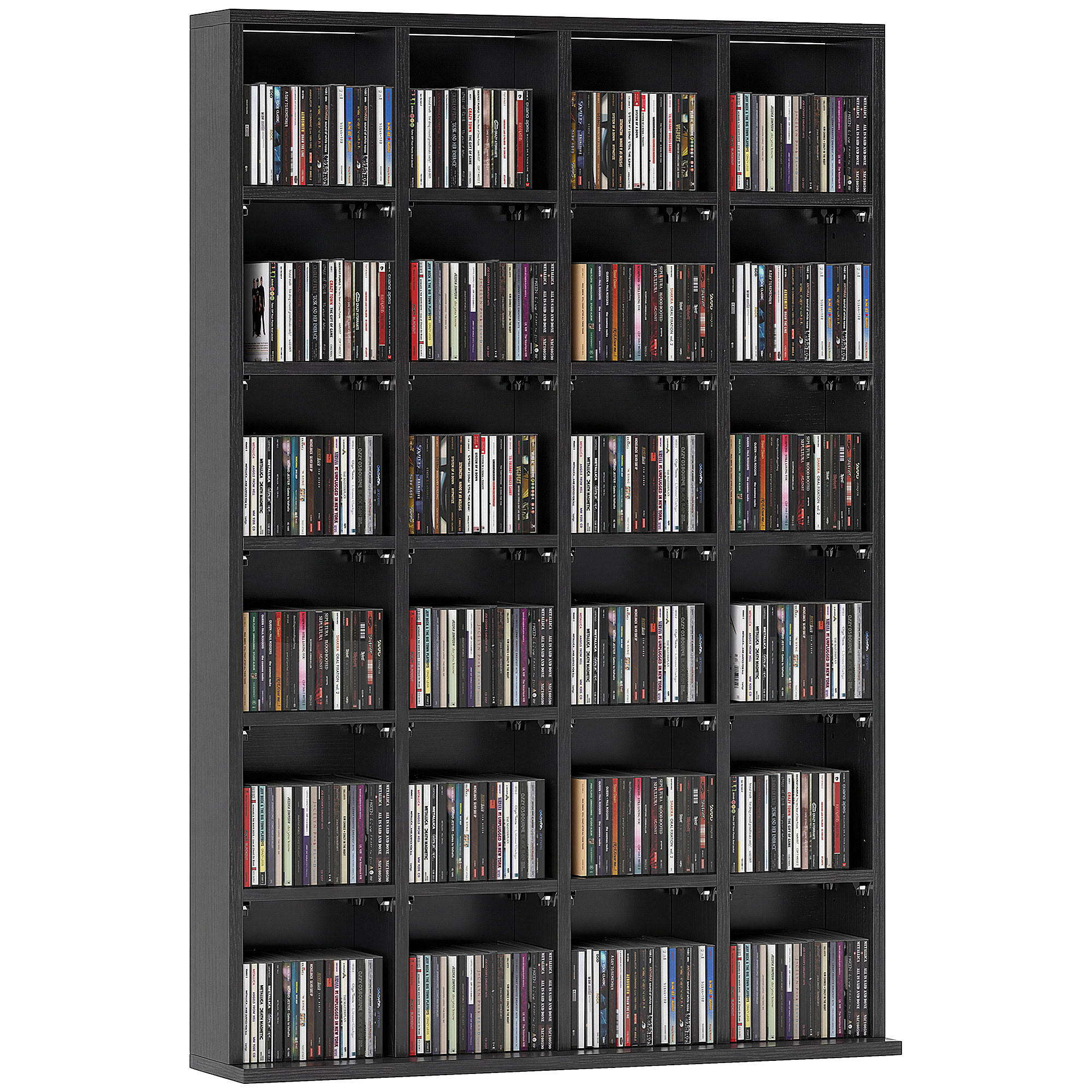 CD-REGAL DE-14442 für 456 CDs/336 DVDs, verstellbare Böden Schwarz - Schwarz, Holzwerkstoff (20/130.5/89cm) - ComfortXL