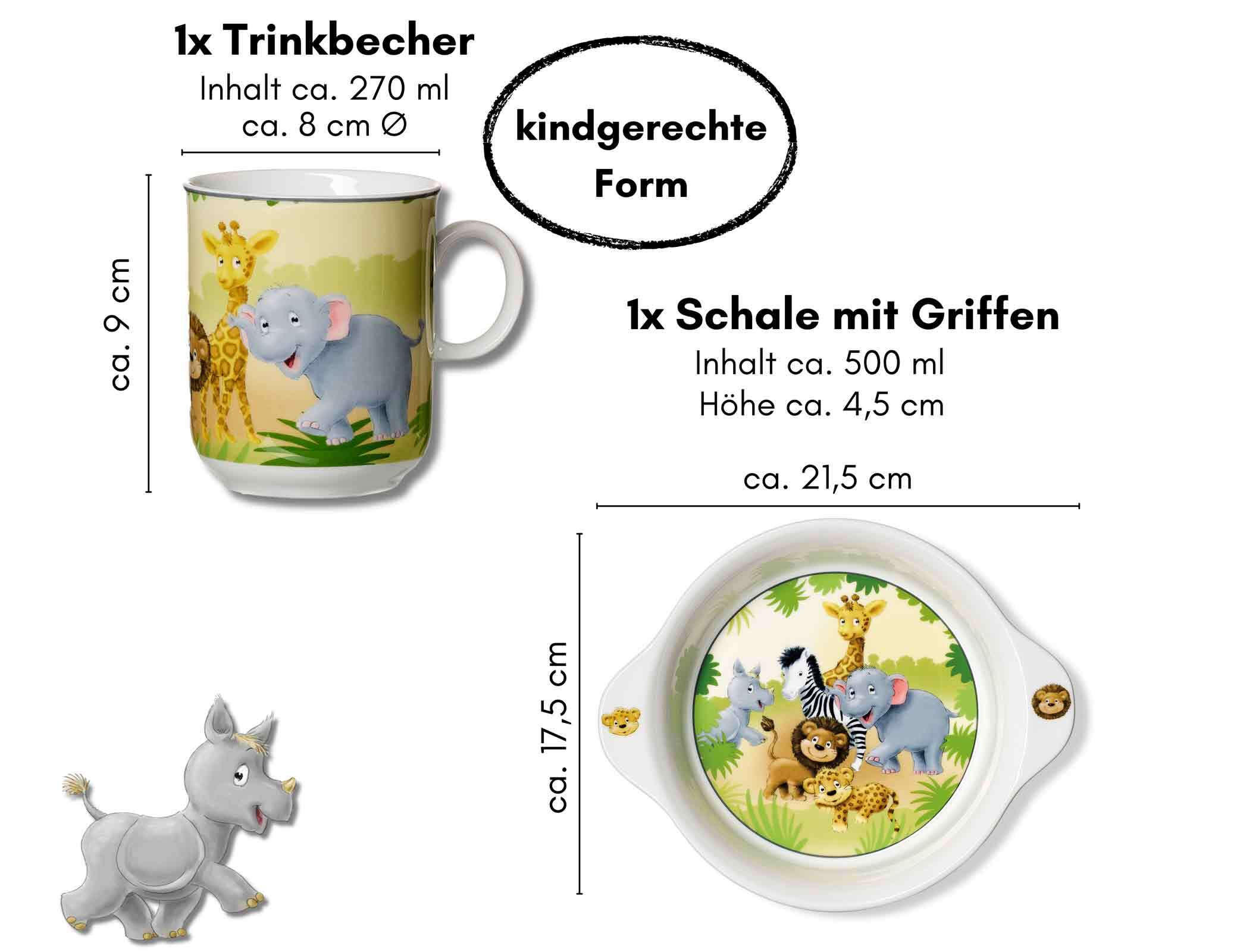 KINDERSET Afrikatiere bunt 2er Set - Multicolor, Keramik (19/9.5/19.2cm) - Ritzenhoff Breker