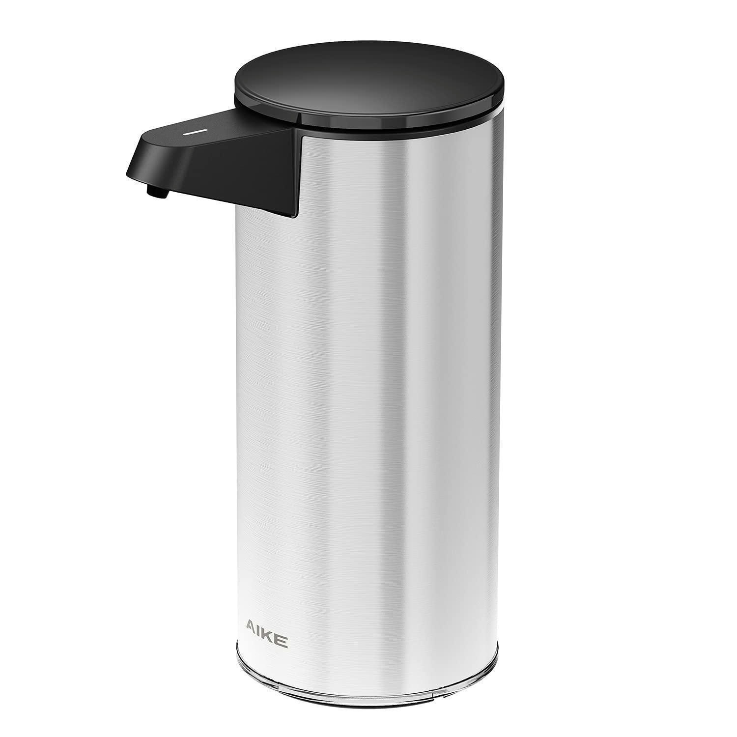 SEIFENSPENDER Automatisch Edelstahl mit Sensor 280ml USB-Aufladung Gebürstet - Silberfarben, Metall (8/18.5/12cm)