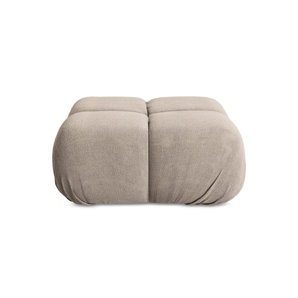 POUF Chenille Stoff Beige - Beige/Schwarz, Kunststoff/Textil (95/41/95cm) - LaMiaSofa