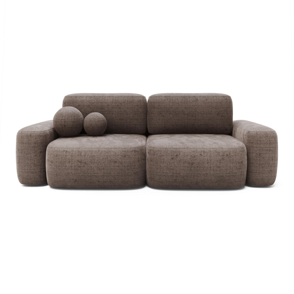 SOFA 2-Sitzer Chenille 259x107x88 grau LEVI - Grau, Kunststoff (259/88/107cm) - Massivmoebel24
