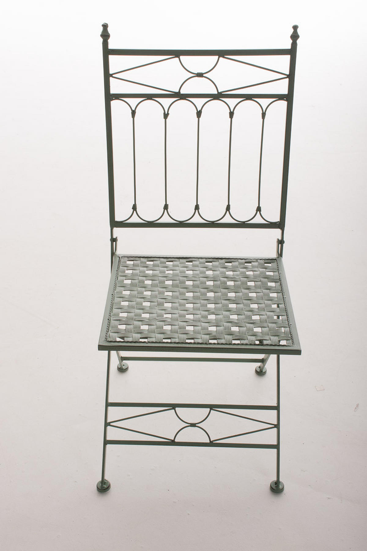 GARTENKLAPPSTUHL Metall Antik-Grün - Grün, Metall (40/95/40cm) - CLP