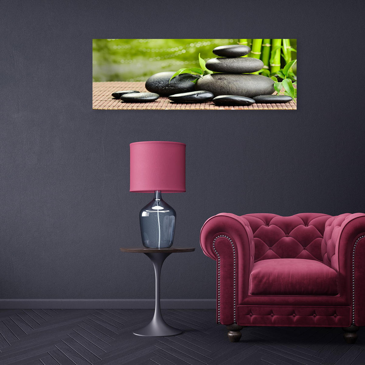 KUNSTDRUCK Grün 90/30 cm - Grün, Textil (90/30cm) - KUNSTLOFT