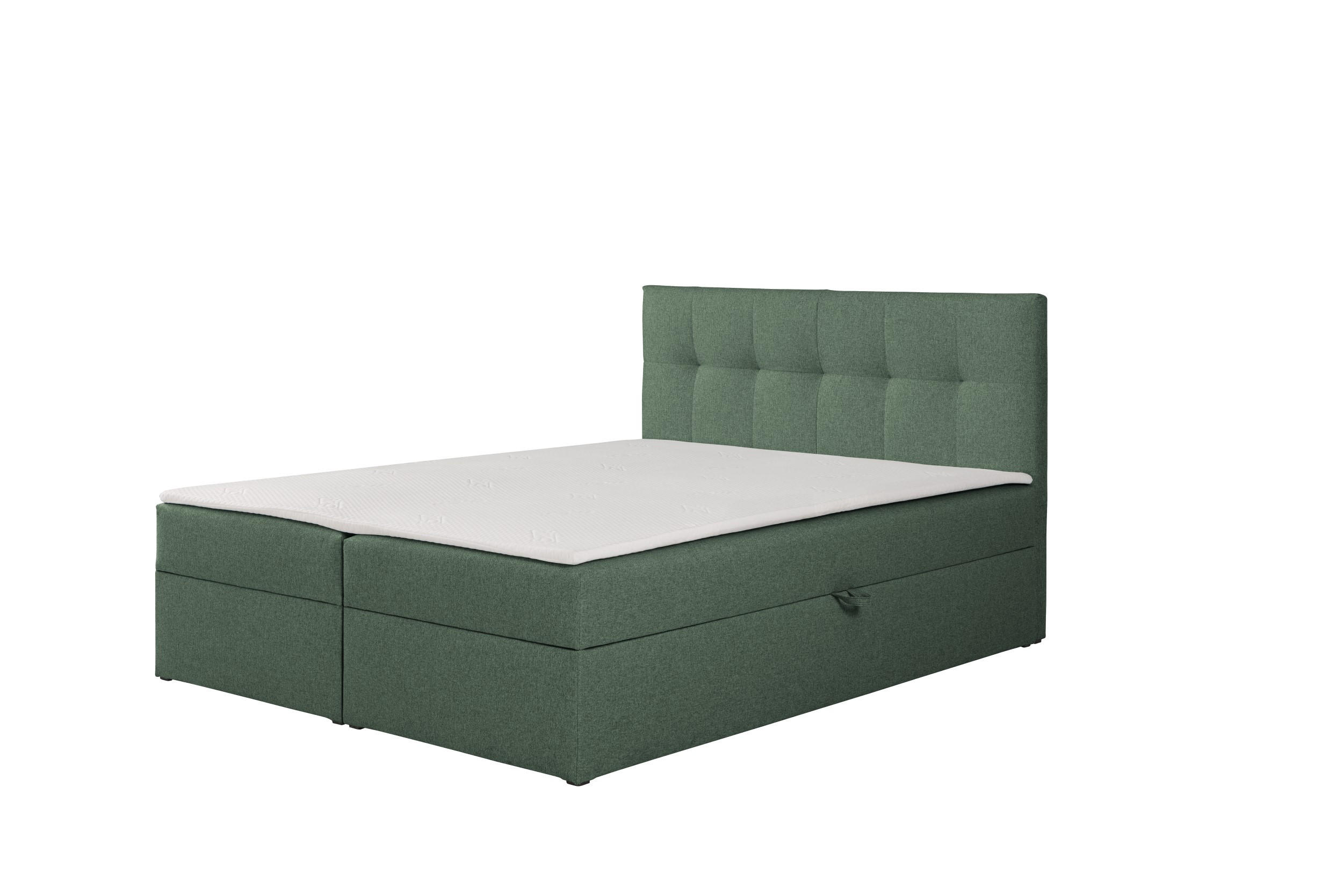 BOXBETT Toronto 180x200 Bonell-Matratze H3 und Topper - Silberfarben/Grün, Holz/Holzwerkstoff (180/200cm) - Ravio