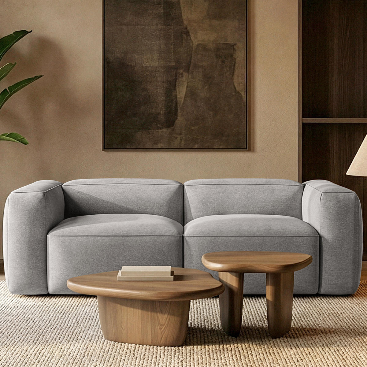 2-SITZER SOFA FUBBO, Hellgrau - Hellgrau, Holz/Holzwerkstoff (210/73/96cm) - KONSIMO®