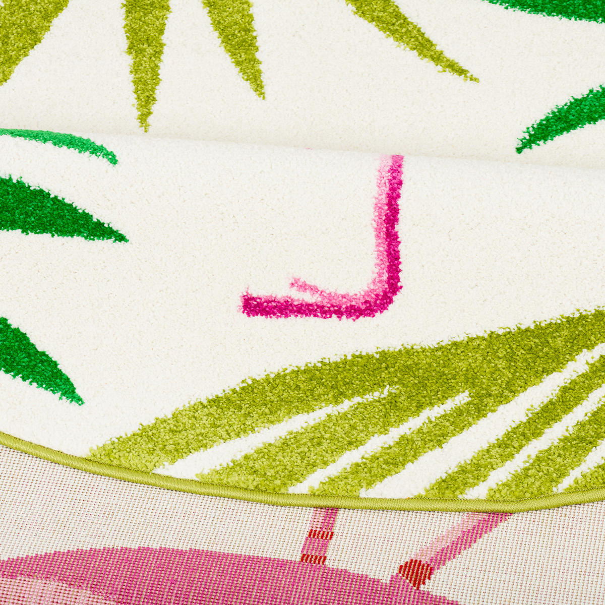 DESIGNER TEPPICH FARO TROPICAL FLAMINGO RUND - Pink, Textil (160/160cm) - Pergamon