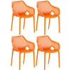 GARTENSTUHL 4er Set Kunststoff orange - Orange, Kunststoff (57/81/60cm) - CLP
