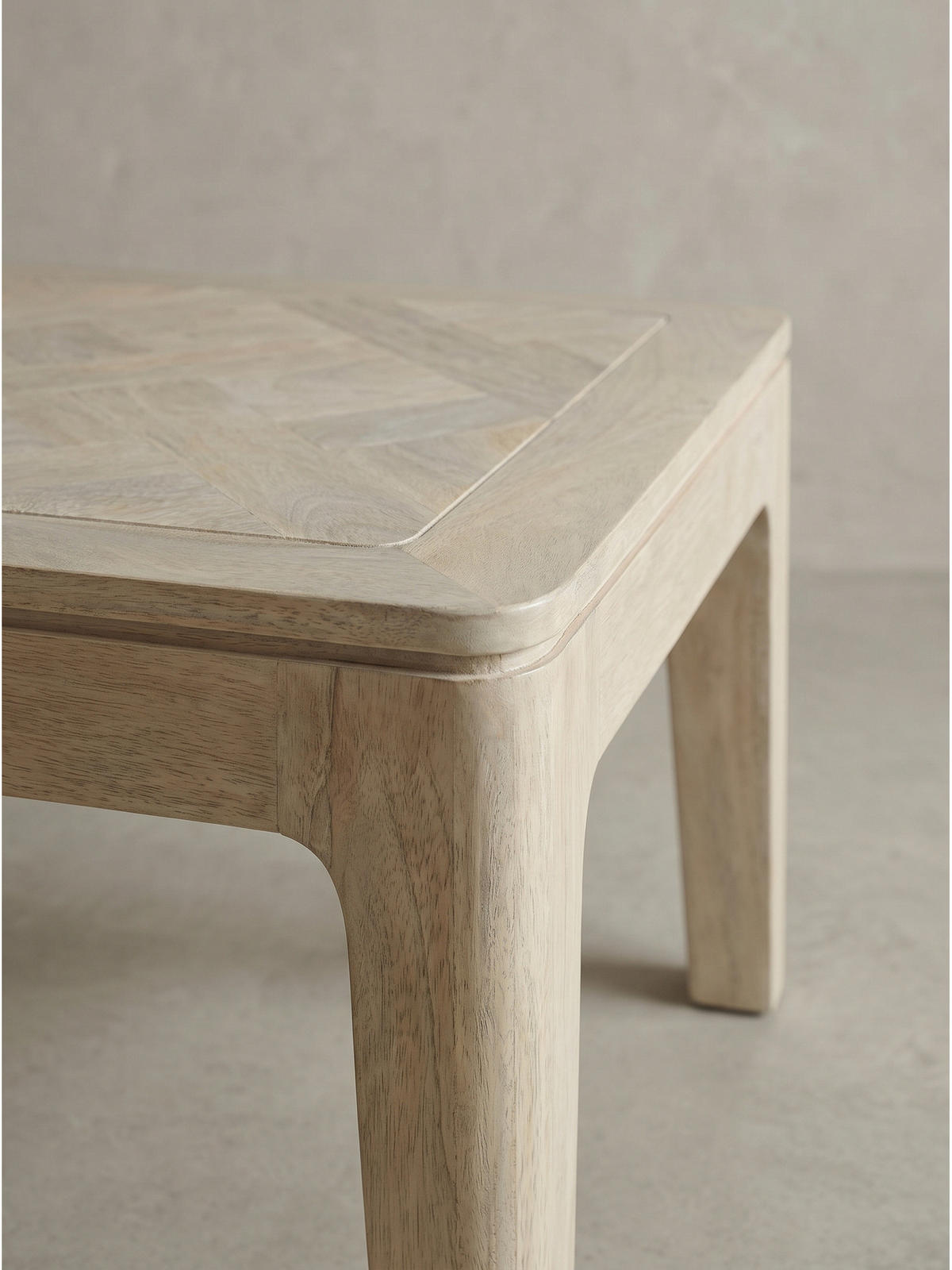 SOFATISCH LOIRE, Mango Massivholz, handgefertigt, Weiß-Mango, 60 x 60 x 32 cm - Beige/Weiß, Holz (60/60/32cm) - KADIMA DESIGN