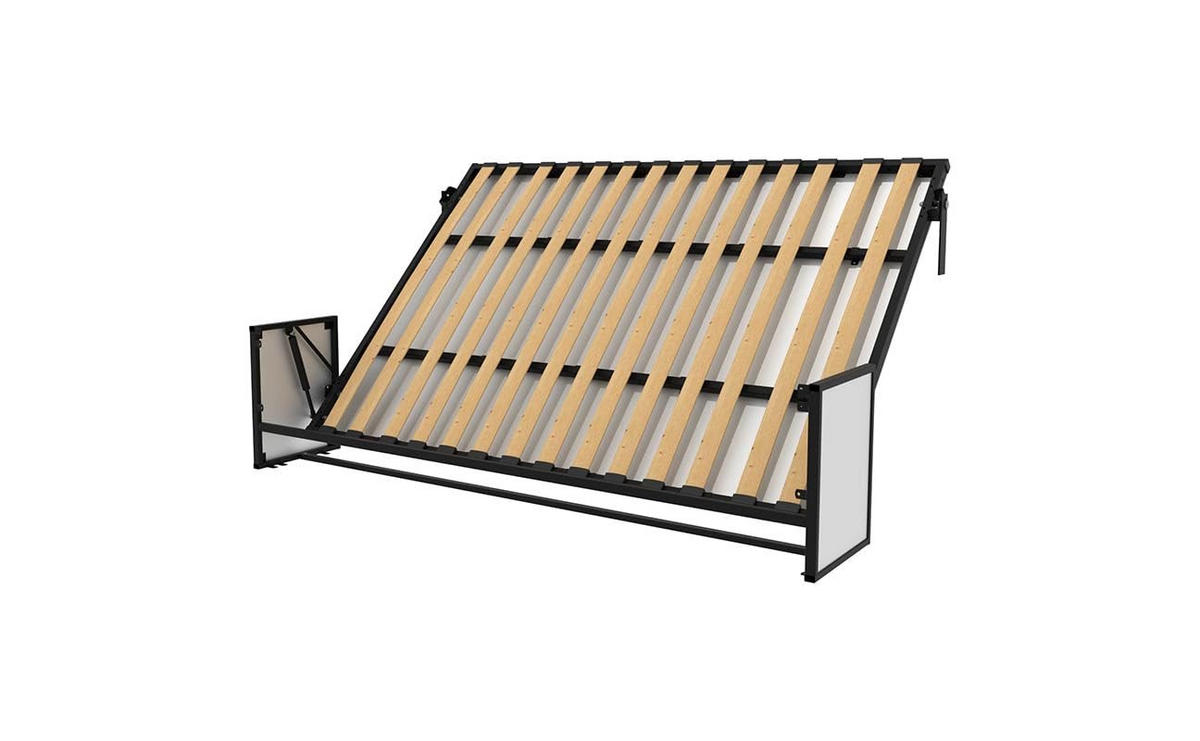 SCHRANKBETT Morphy Studio Modulares SizeFlex- und TypeFlex-System - 140x200, Horizontal - Schwarz, Metall (200/140cm) - WallBedKing