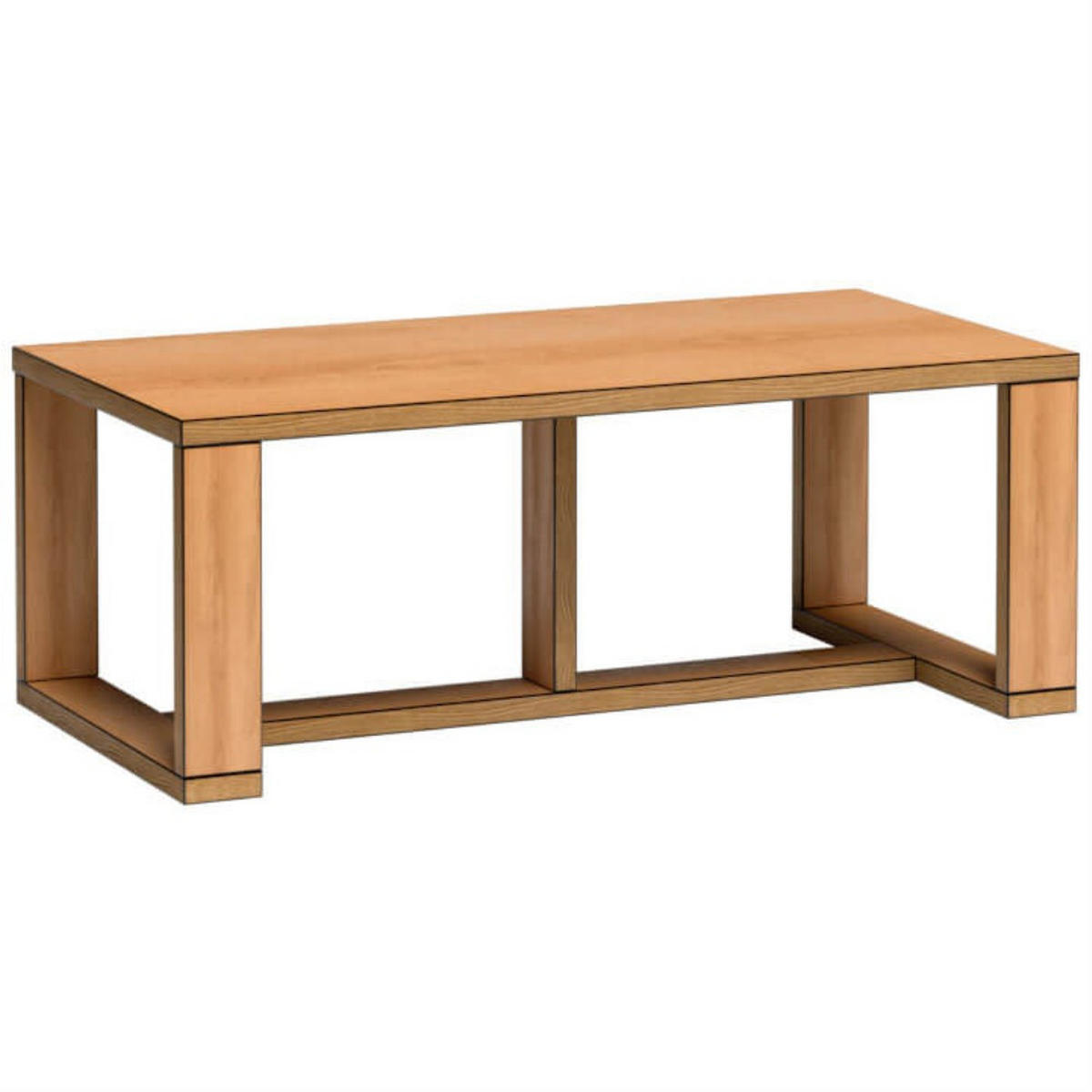 COUCHTISCH Fun 120x60 cm, Karamell-Eiche - Eichefarben, Holzwerkstoff (60/120/45.5cm) - Beautysofa