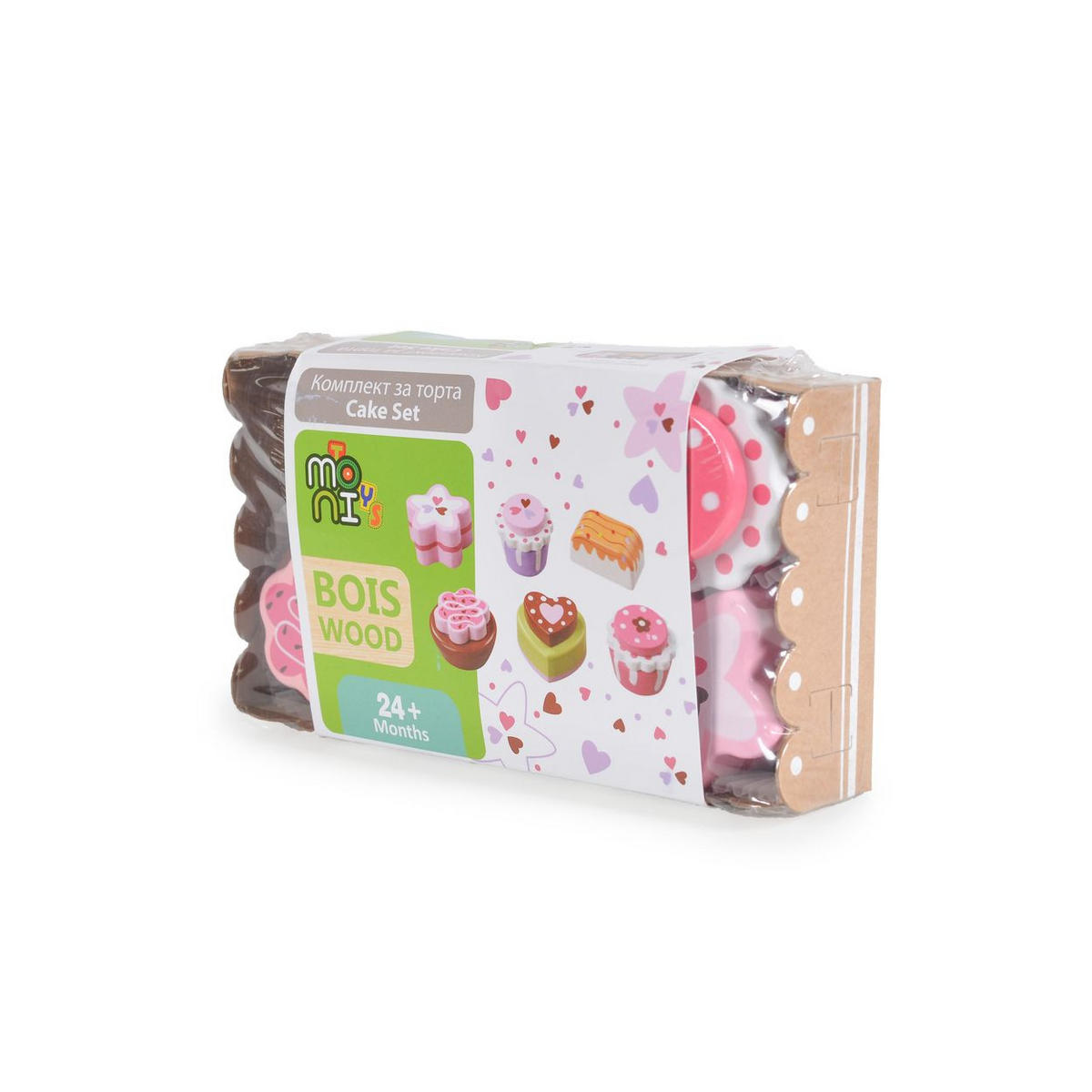 SPIELZEUGLEBENSMITTEL Torten 6-teilig bunt Holz, Cupcakes, verschiedene Formen, Förmchen, Aufbewahrungsbox - Multicolor, Holz (8/3/15cm) - Moni