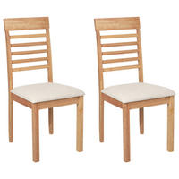 ESSZIMMERSTUHL 2er-Set Heller Holzfarbton Ortley - Hellbraun/Beige, Holz (40/96/51cm) - Beliani