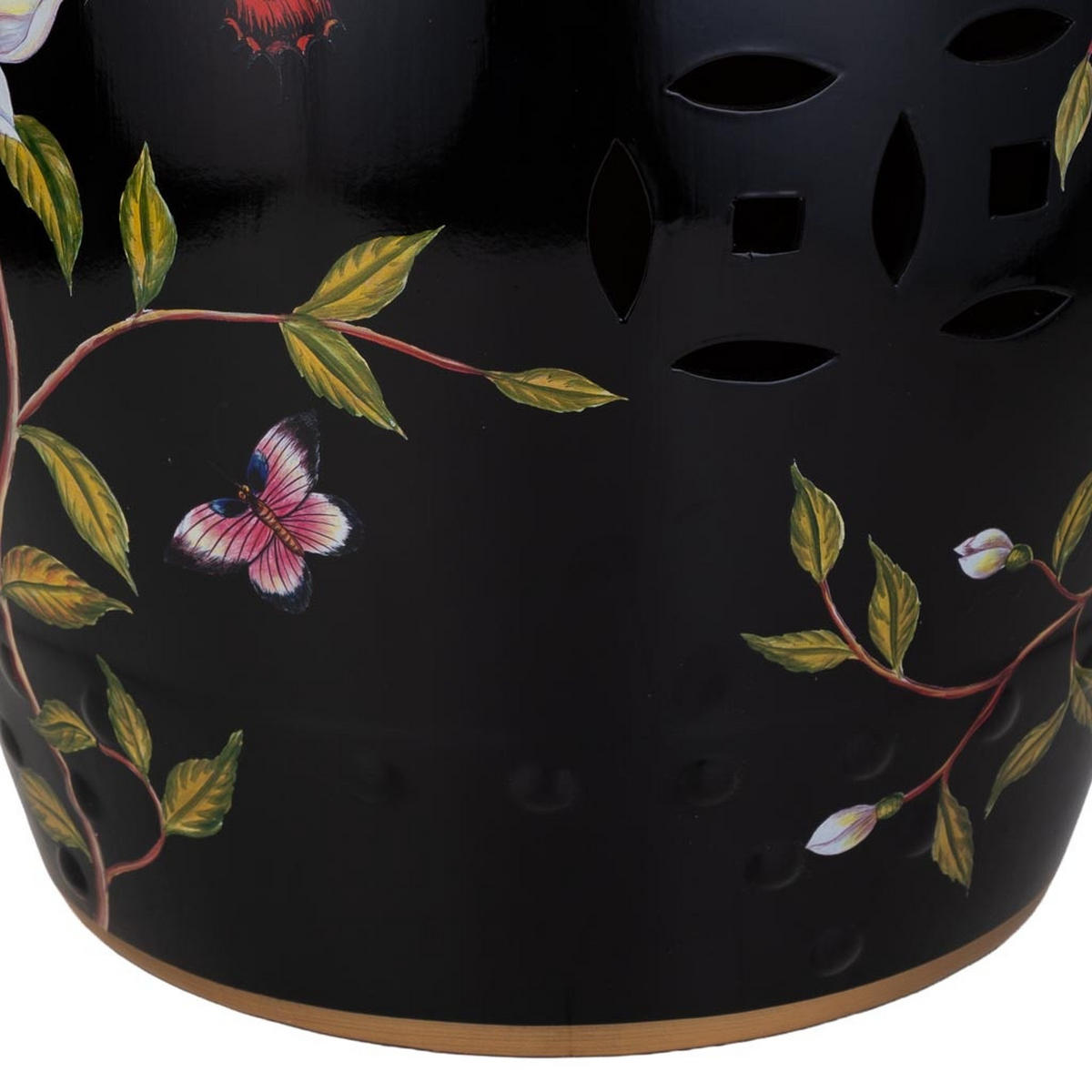 HOCKER, schwarz, 33x45cm - Schwarz, Keramik (33/44.5/33cm) - Wanderlust