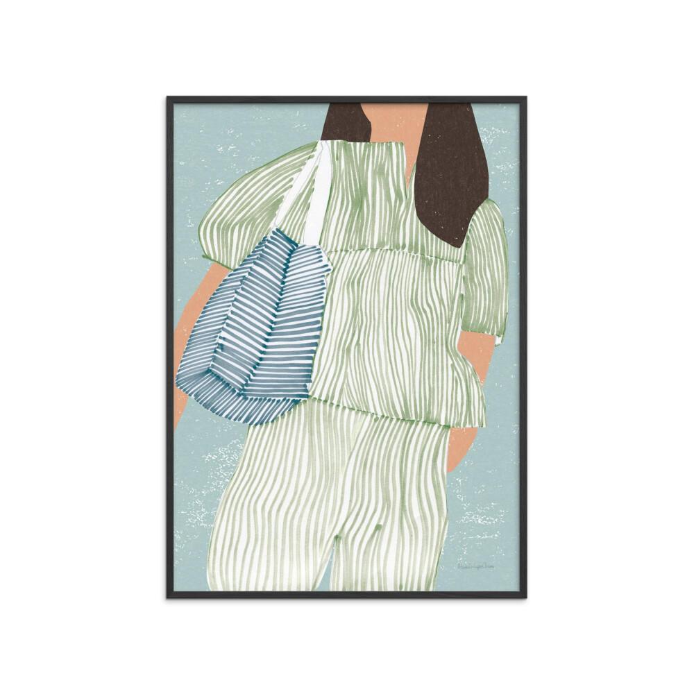 POSTER mit Rahmen Wild Apple - Striped ll - Schwarz/Grün, Holz/Papier (30/40cm) - Poster&Frame