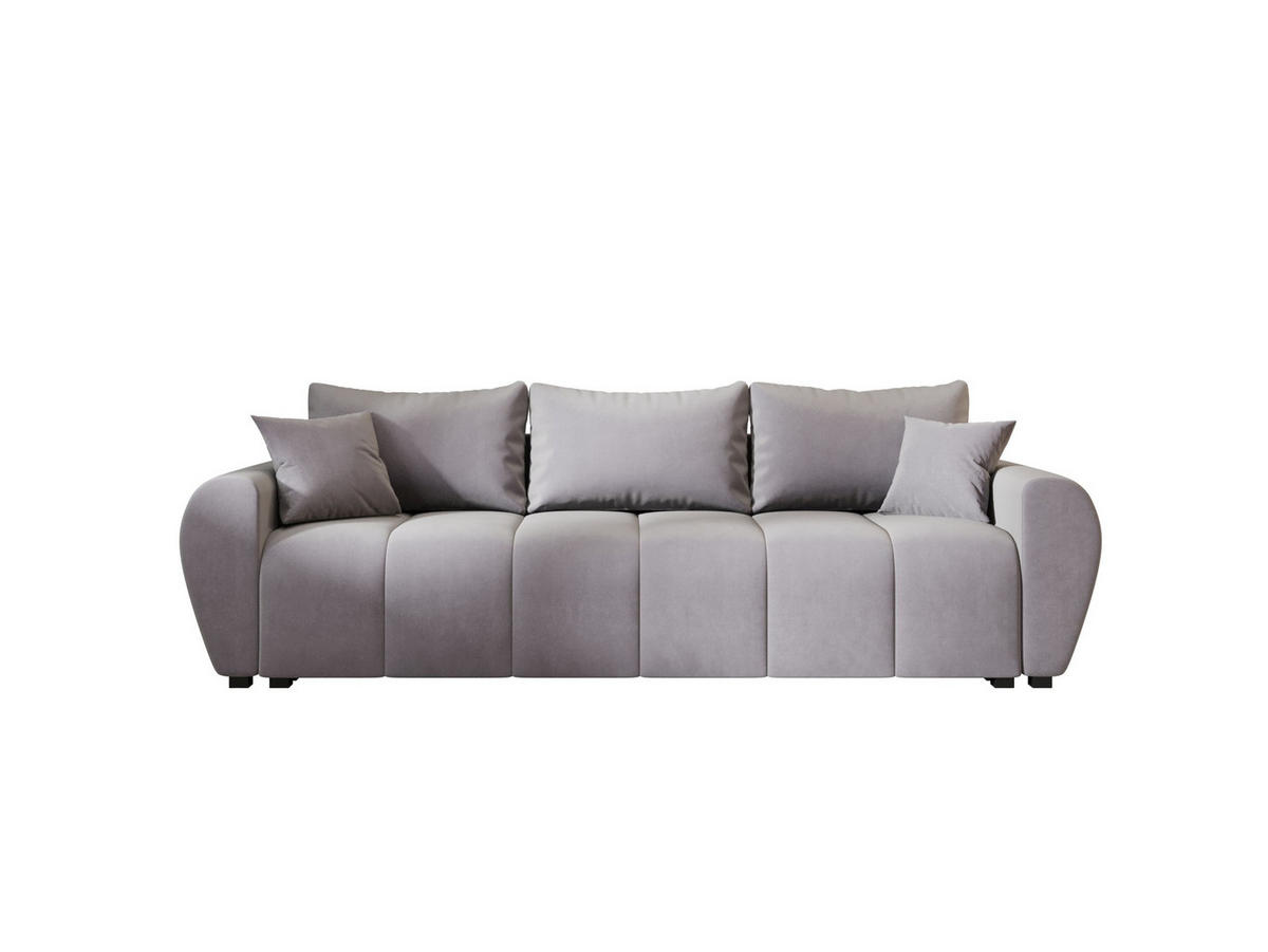 SOFA MOLISA mit Schlaffunktion ITAKA 50 mit Stauraum - Hellgrau, Textil (86/82/246cm) - Bedante