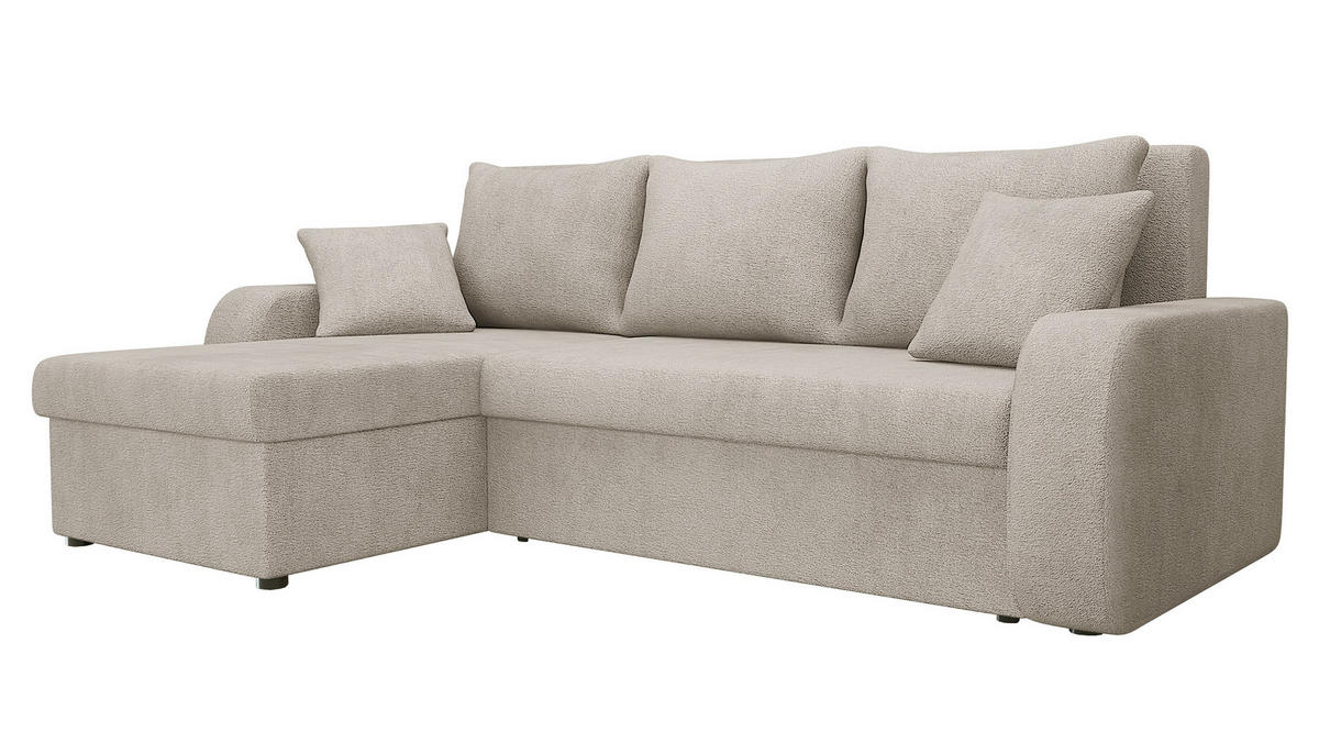 ECKSOFA Kris Lux - Kaschmir/Schwarz, Holz/Kunststoff (238/147cm) - MIRJAN24