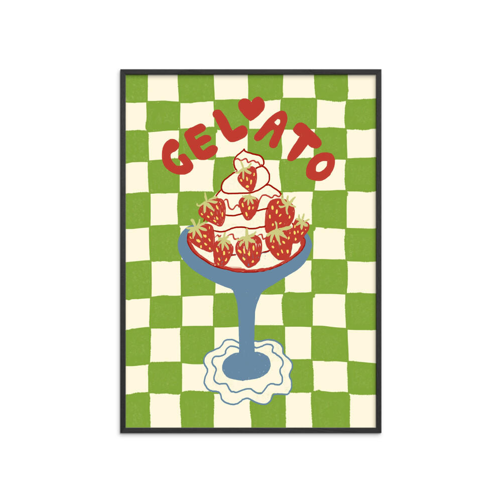 POSTER mit Rahmen Studio Dolci - Gelato - Schwarz/Grün, Holz/Papier (70/100cm) - Poster&Frame