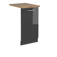 GESCHIRRSPÜLBLENDE R-Line Anthrazit Hochglanz 45 cm , AP Eiche - Schwarz Hochglanz/Anthrazit, Holzwerkstoff (45/81.8/1.6cm) - Vicco