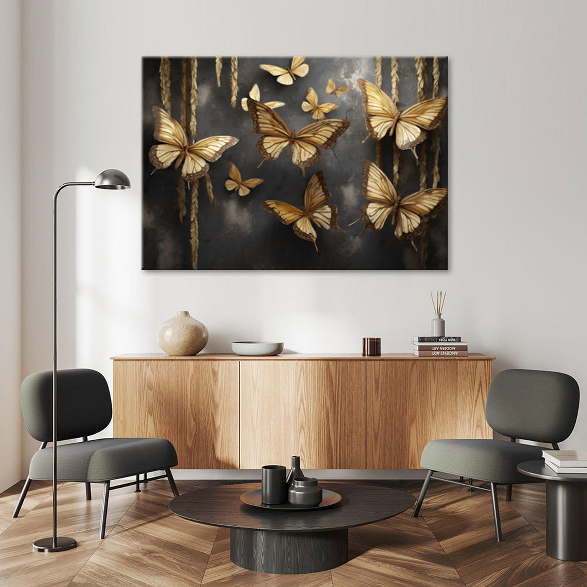 KUNSTDRUCK Gold 120/80 cm - Goldfarben, Textil (120/80cm) - KUNSTLOFT