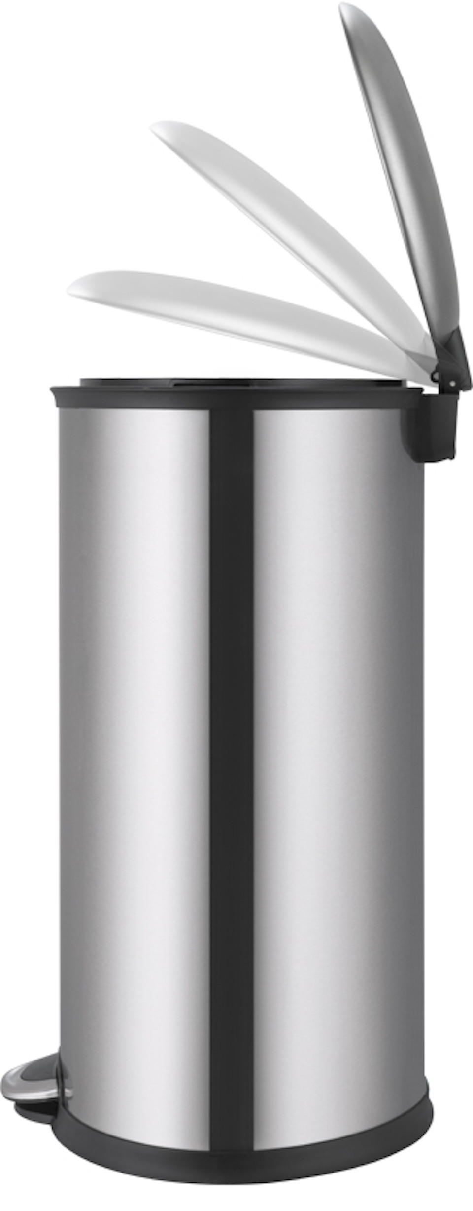 MÜLLEIMER Ellipsenförmiger Aus Gebürstetem Edelstahl 30 Liter Silber - Silberfarben, Metall (32.5/65.3/35.6cm) - PROREGAL