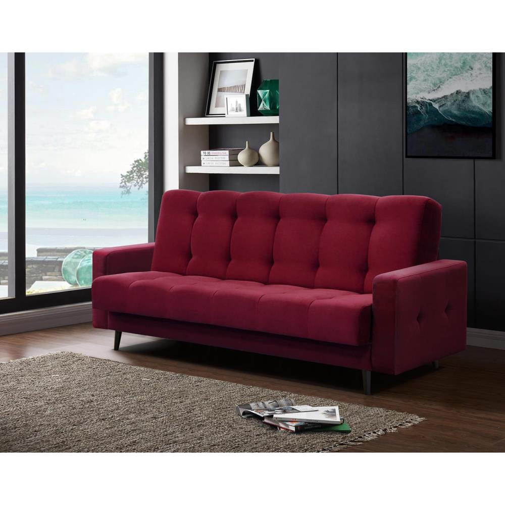 3-SITZER Schlafsofa Nancy Bis bordeaux - Bordeaux, Holz/Textil (220/89/93cm) - Beautysofa