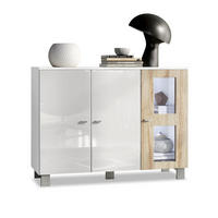 SIDEBOARD Denjo Tür in Eiche sägerau - Eiche San Remo, Holzwerkstoff (107/81/35cm) - Vladon