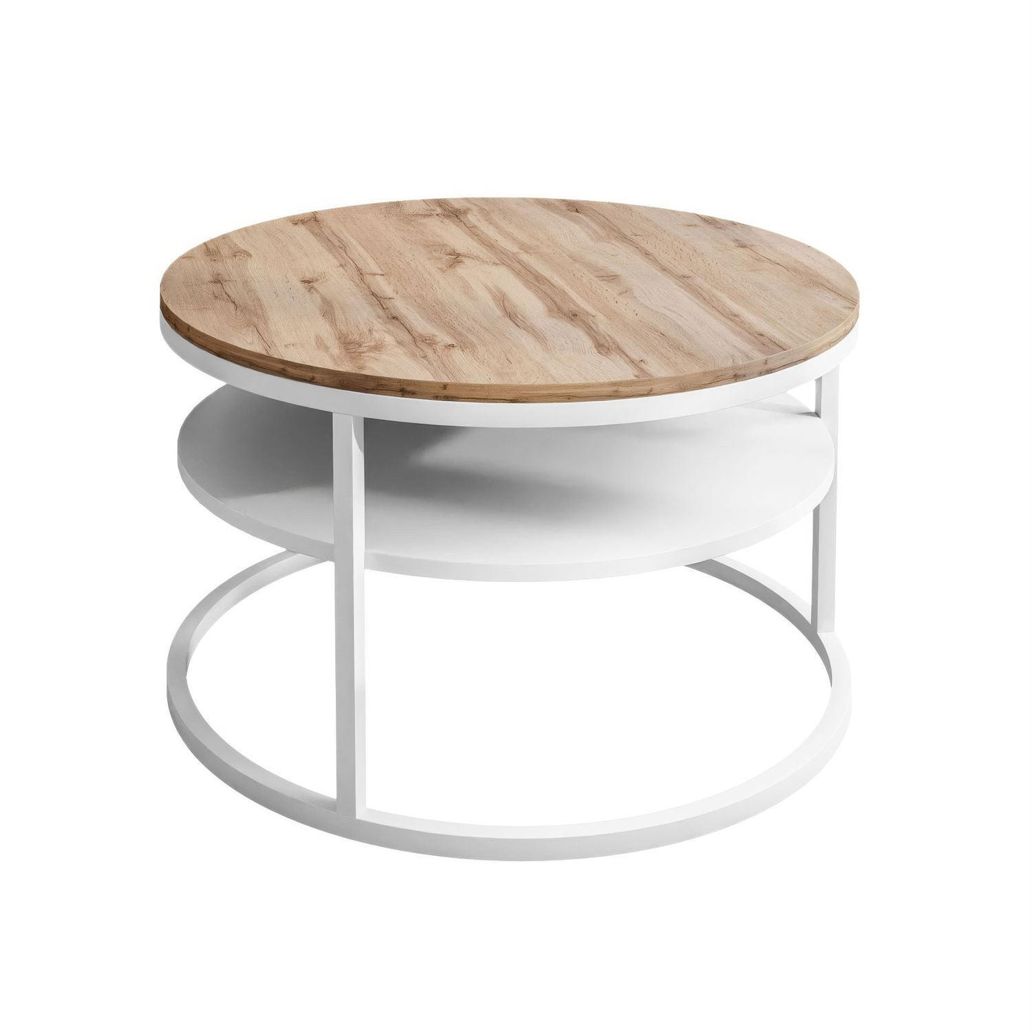 COUCHTISCH CIRI SLIM mit Regal Eichenholz Wotan - Weiß, Holzwerkstoff (60/60/42cm) - Lookway