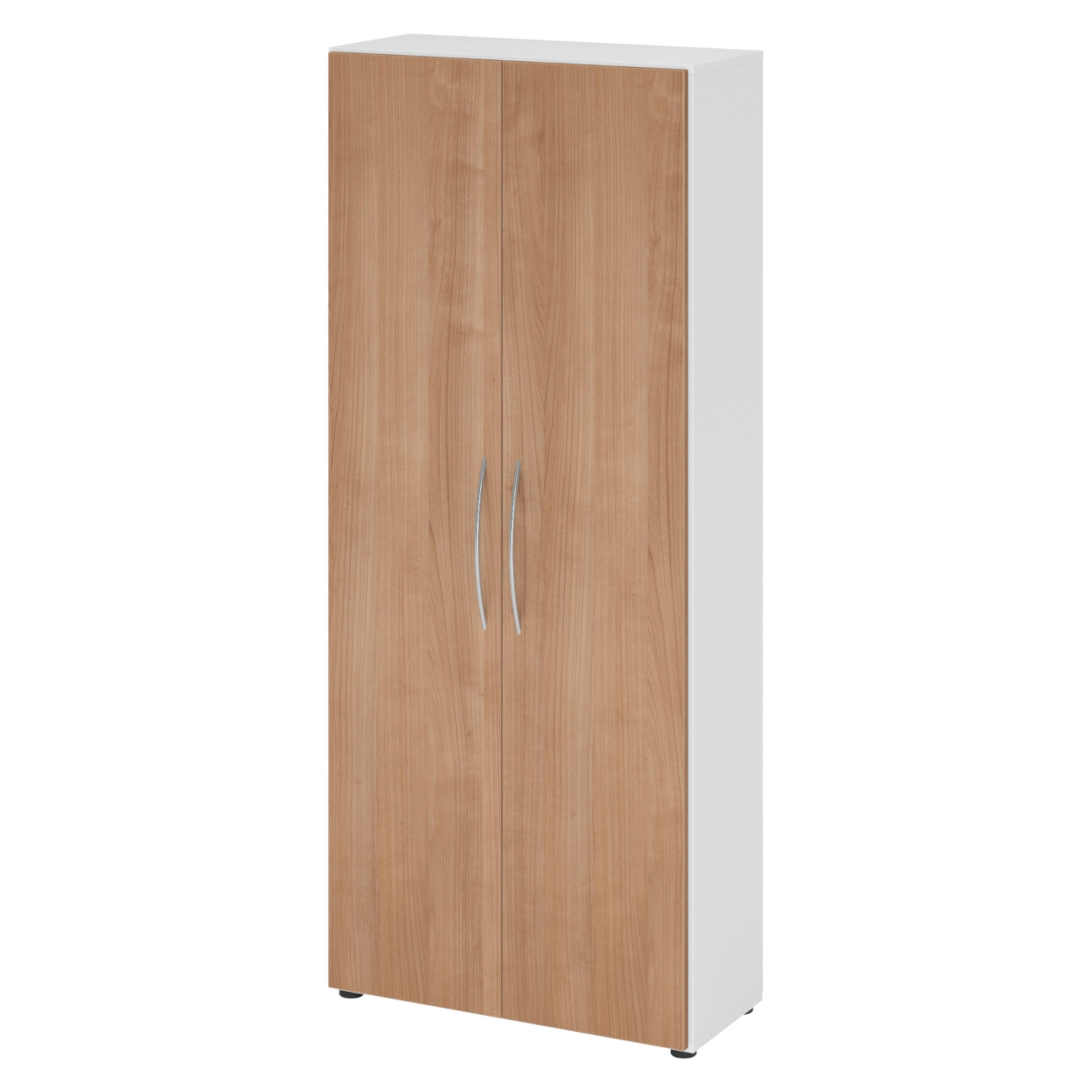 bümö Aktenschrank Weiß, Nussbaum 80x188x35 cm