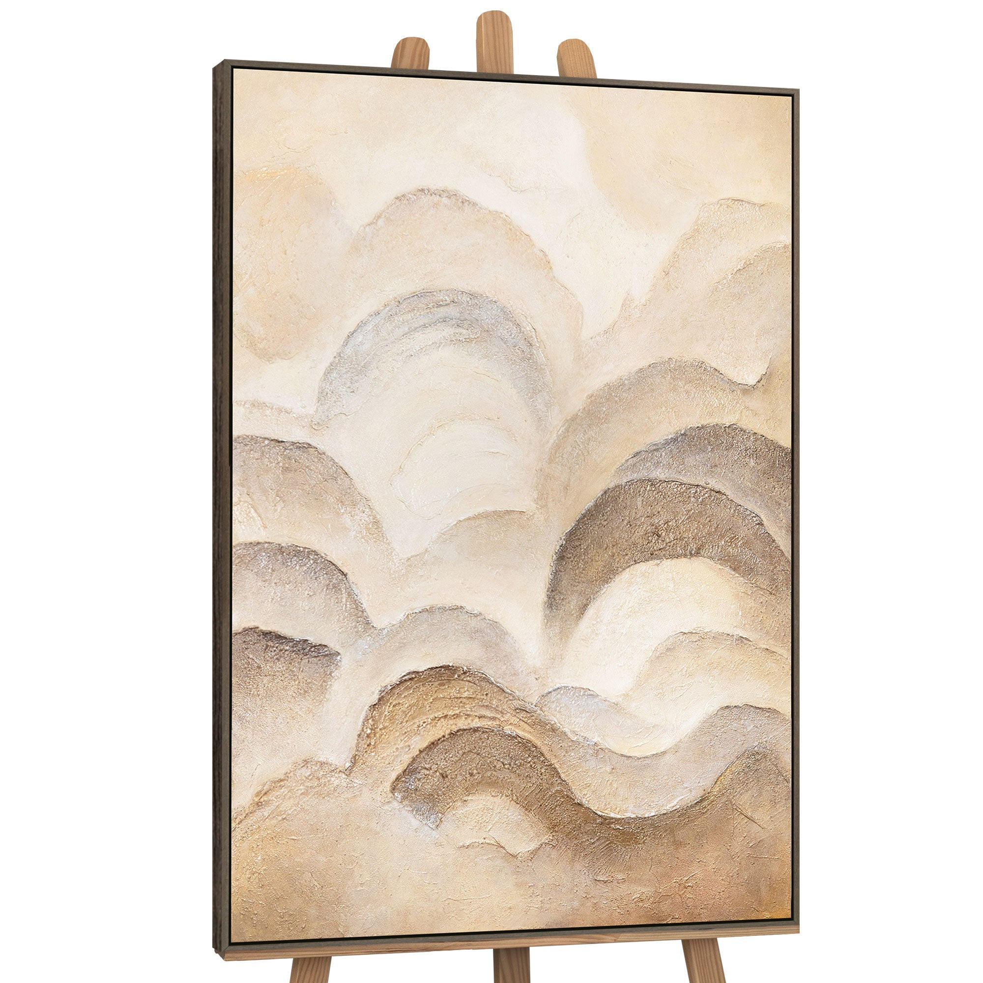 GEMÄLDE Horizontschichten Schattenfugenrahmen Grau 140x100 cm - Grau, Holz (140/100cm) - YS-art gallery