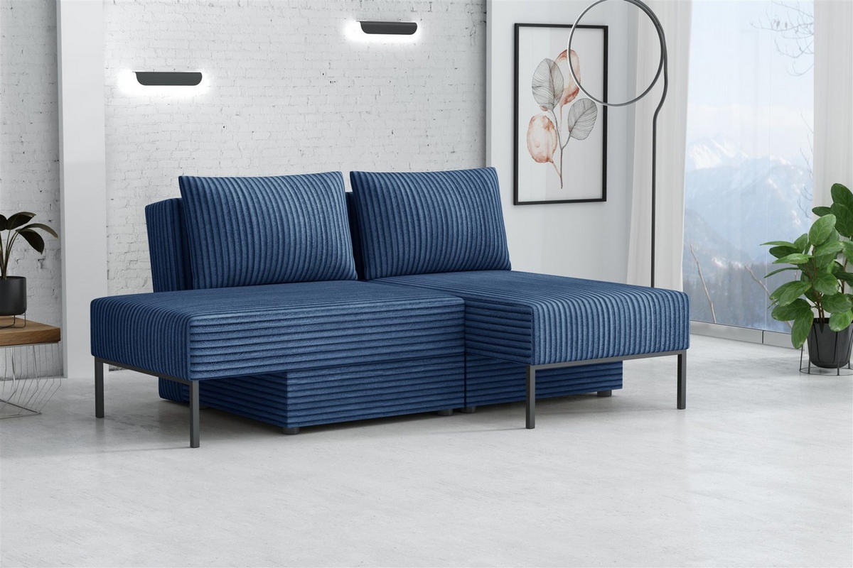 SCHLAFSOFA Gorka - Blau, Holzwerkstoff/Textil (240/87/103cm) - Fun Möbel