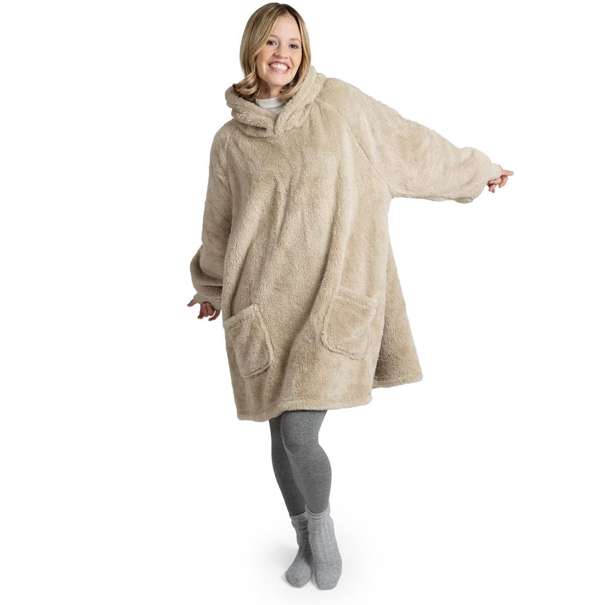DECKENPULLOVER Loevbacken groß, Beige, Sherpa - Beige, Textil (90/92cm) - Blumtal