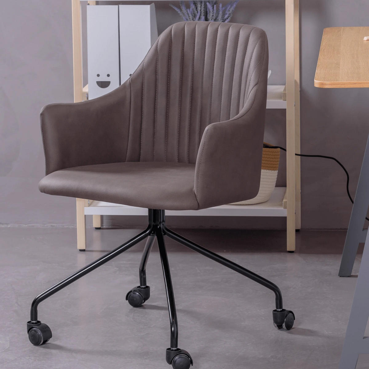 BÜROSTUHL Textil Braun - Braun, Textil (58/82/55cm) - Nest Dream