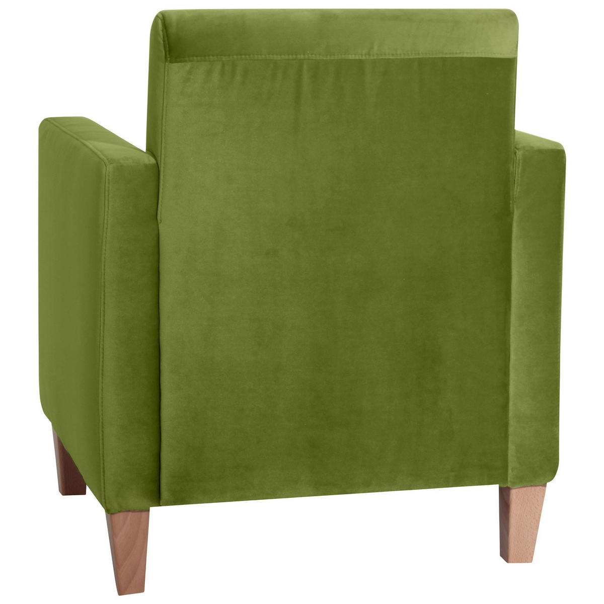 SESSEL Karol Bezug Samtvelours Buche natur / oliv - Grün, Kunststoff (71/81/70cm) - 58aufmkessel