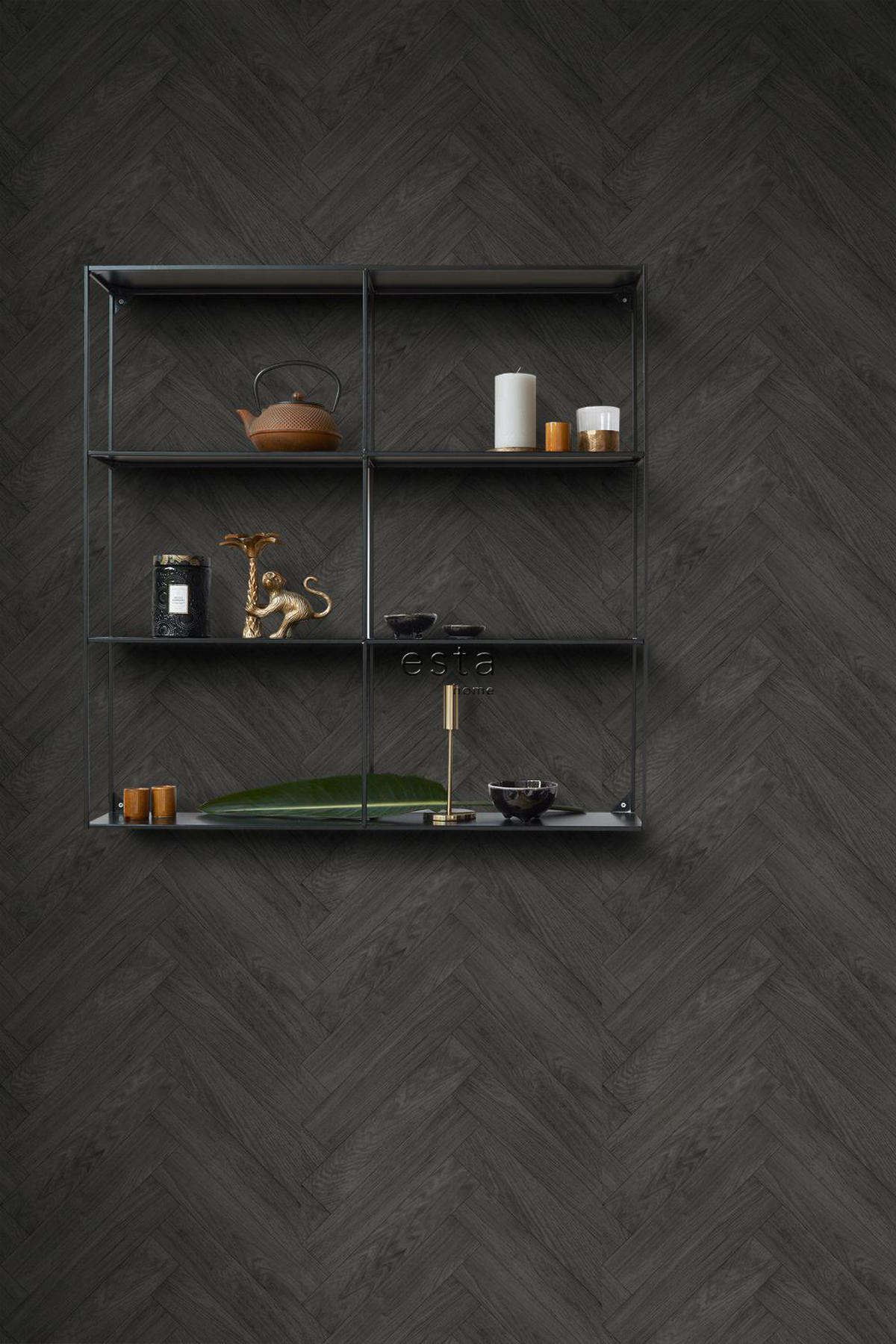 TAPETE Holzoptik 53 cm x 10.05 m - Schwarz, Papier (53/1000cm) - ESTAhome