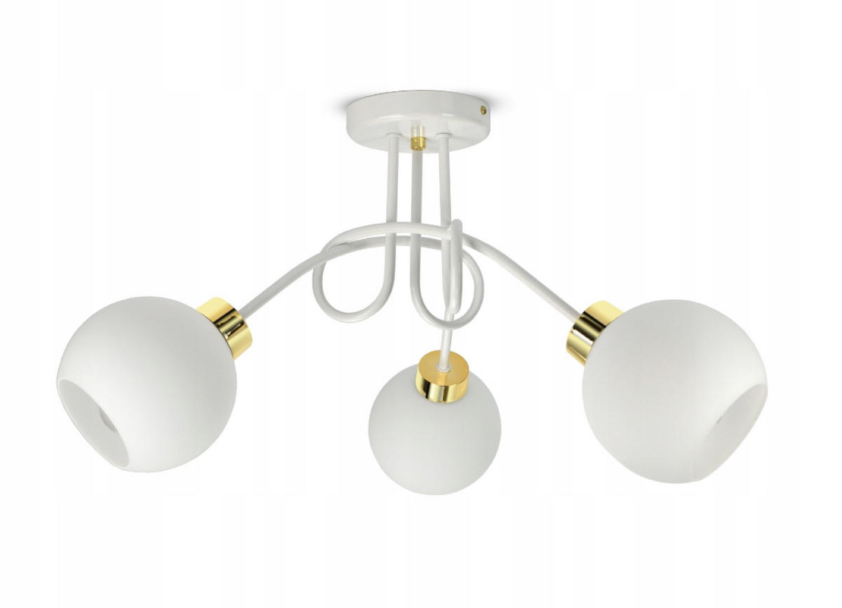 DECKENLEUCHTE GOLDGLAS - Goldfarben/Weiß, Glas/Metall (60/60/35cm) - kiki design
